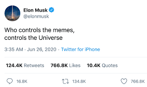 Elon Musk tweet about memes